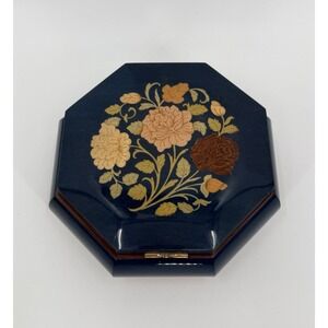 Vintage Sorrento Italy Inlaid Music Box Reuge Swiss Movement Canon in D Works